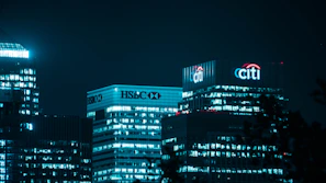 city buildings during night time