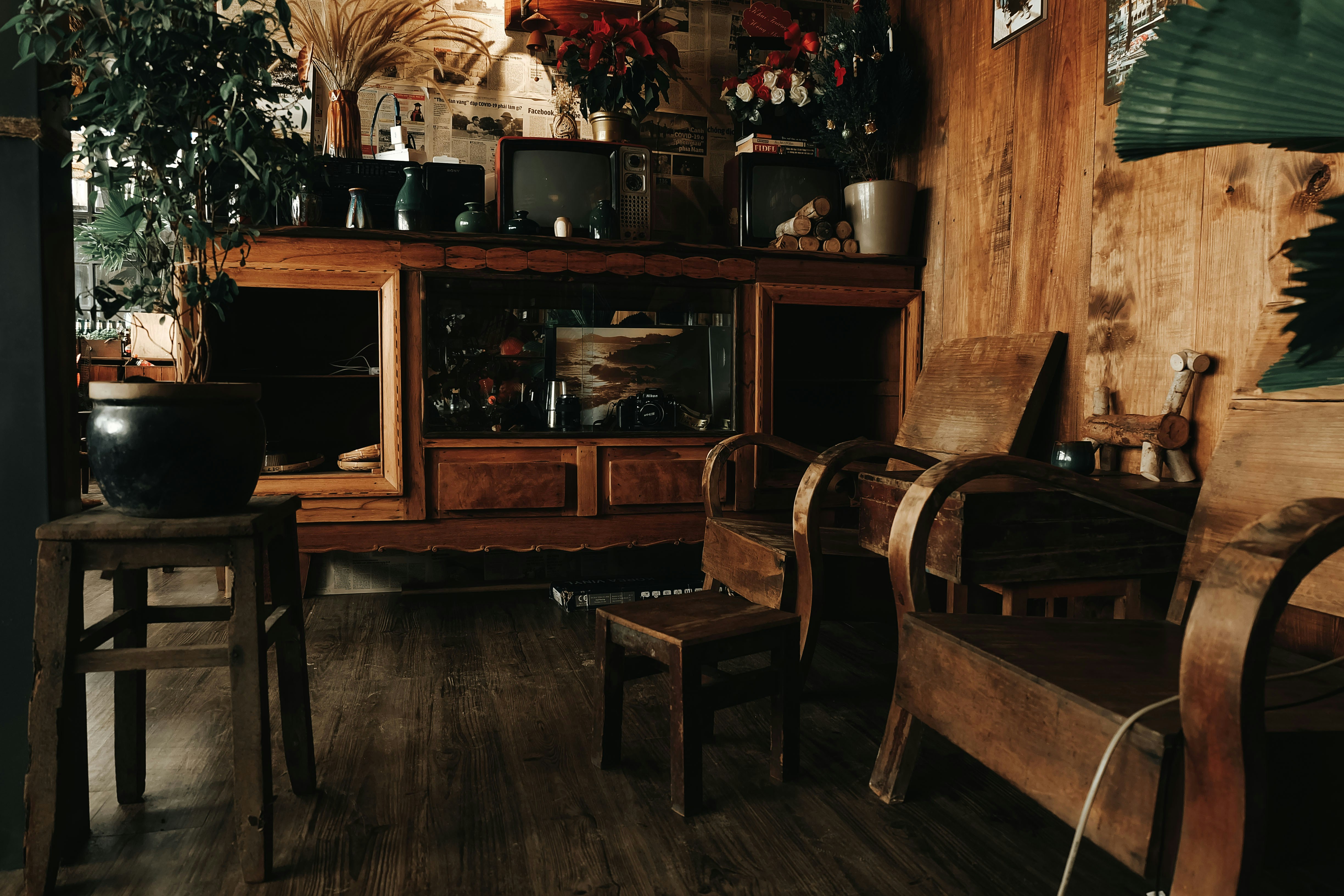 brown wooden chair beside brown wooden table
