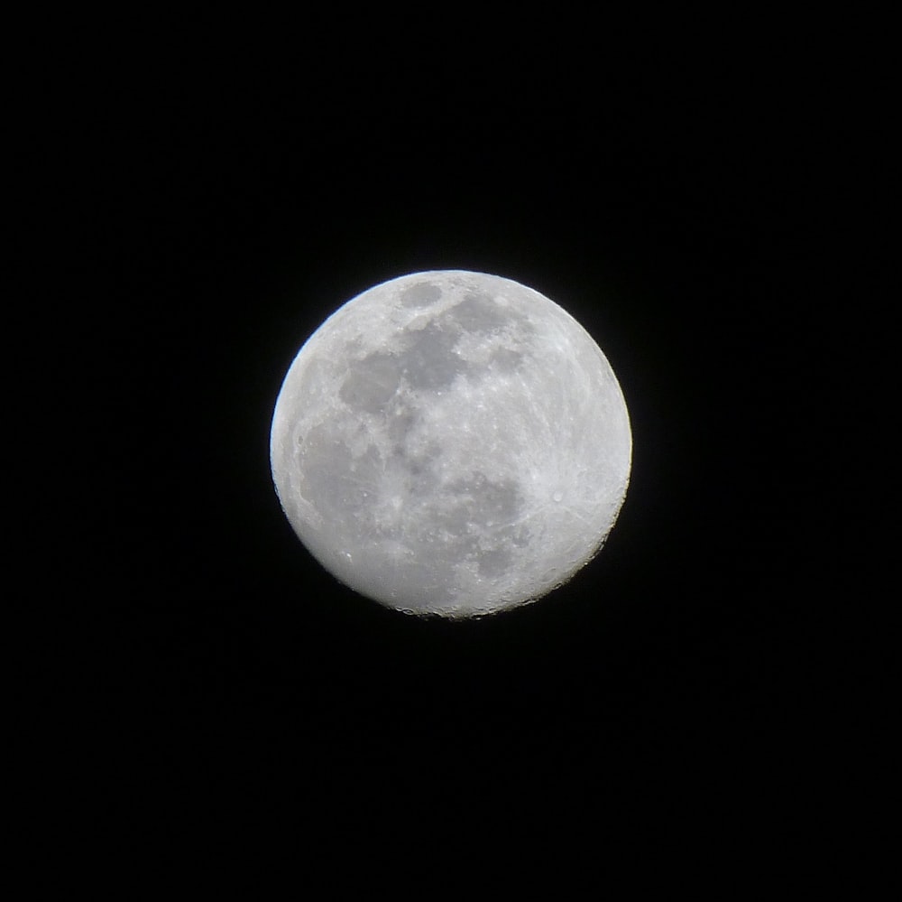 full moon in dark night sky