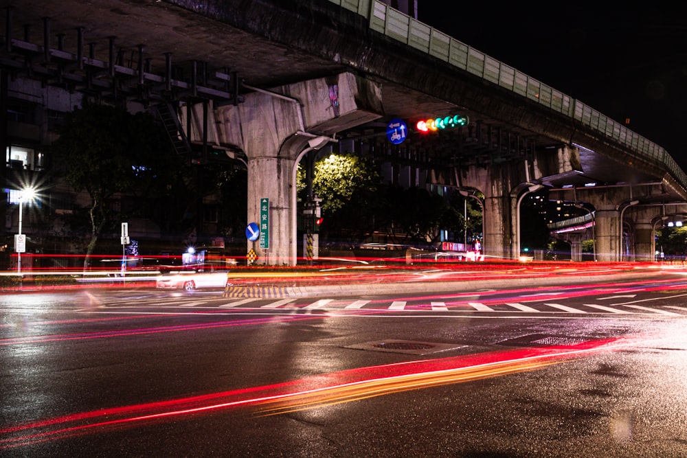 cars on road during night time