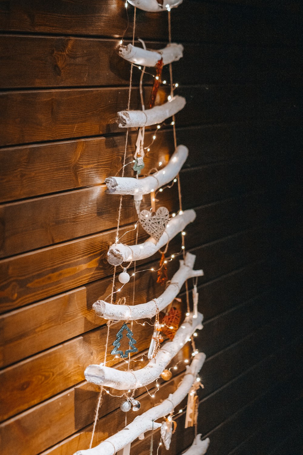 brown wooden spiral hanging decor