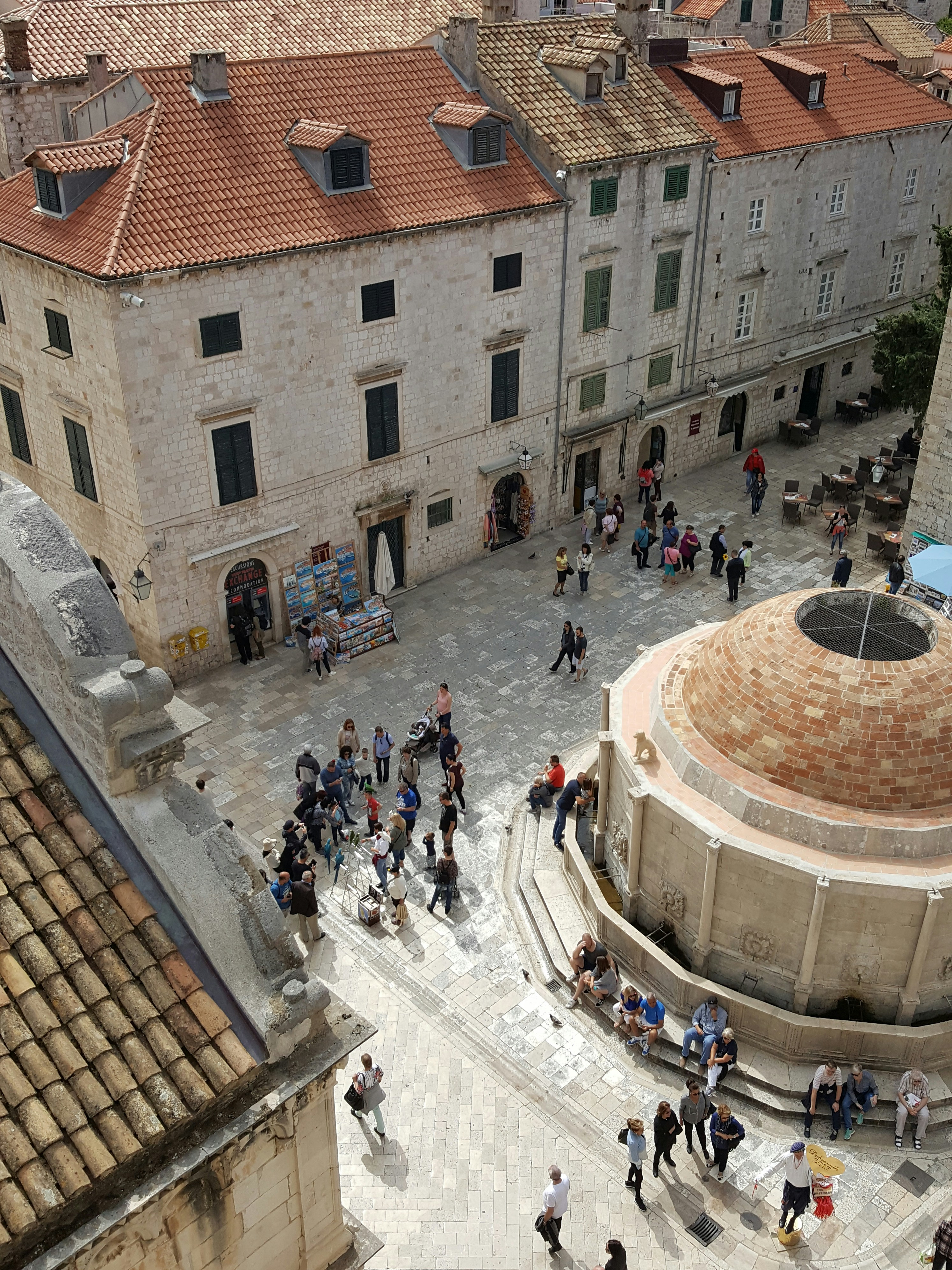 Dubrovnik Stradun main street with limestone buildings