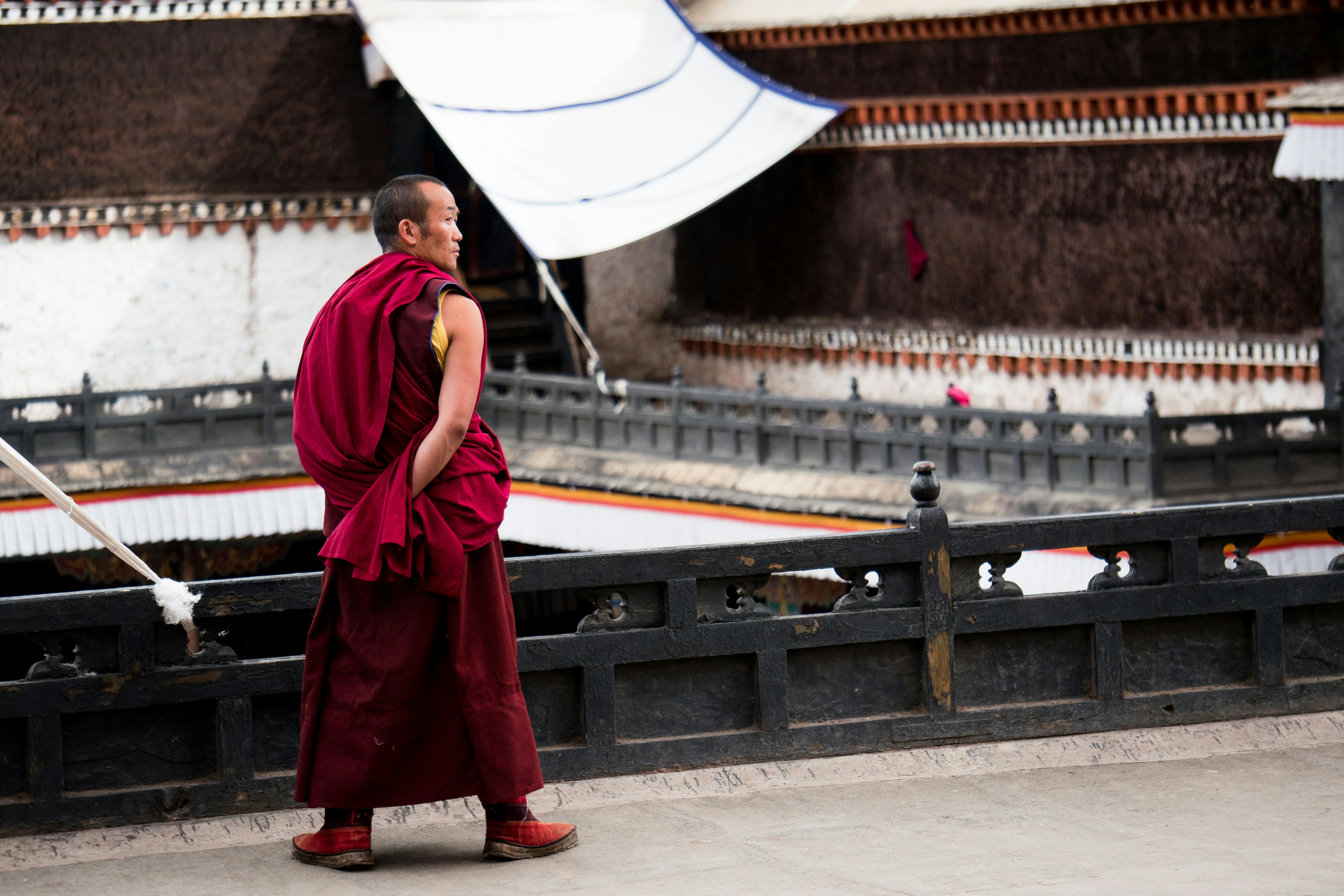 Monk in Jokhang Temple in Lhasa, Tibet