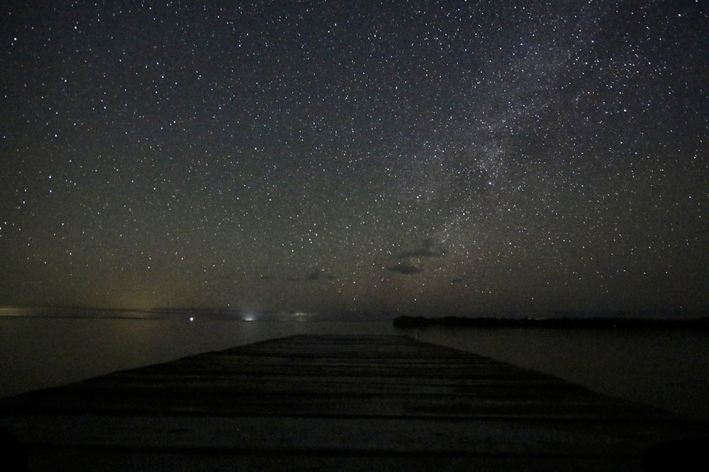 black and white starry night