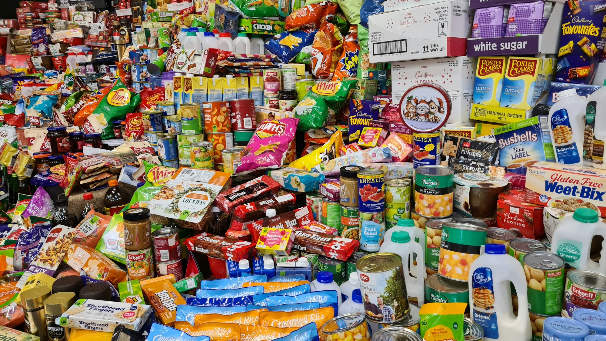 Mountain of groceries raised for charity food hamper drive