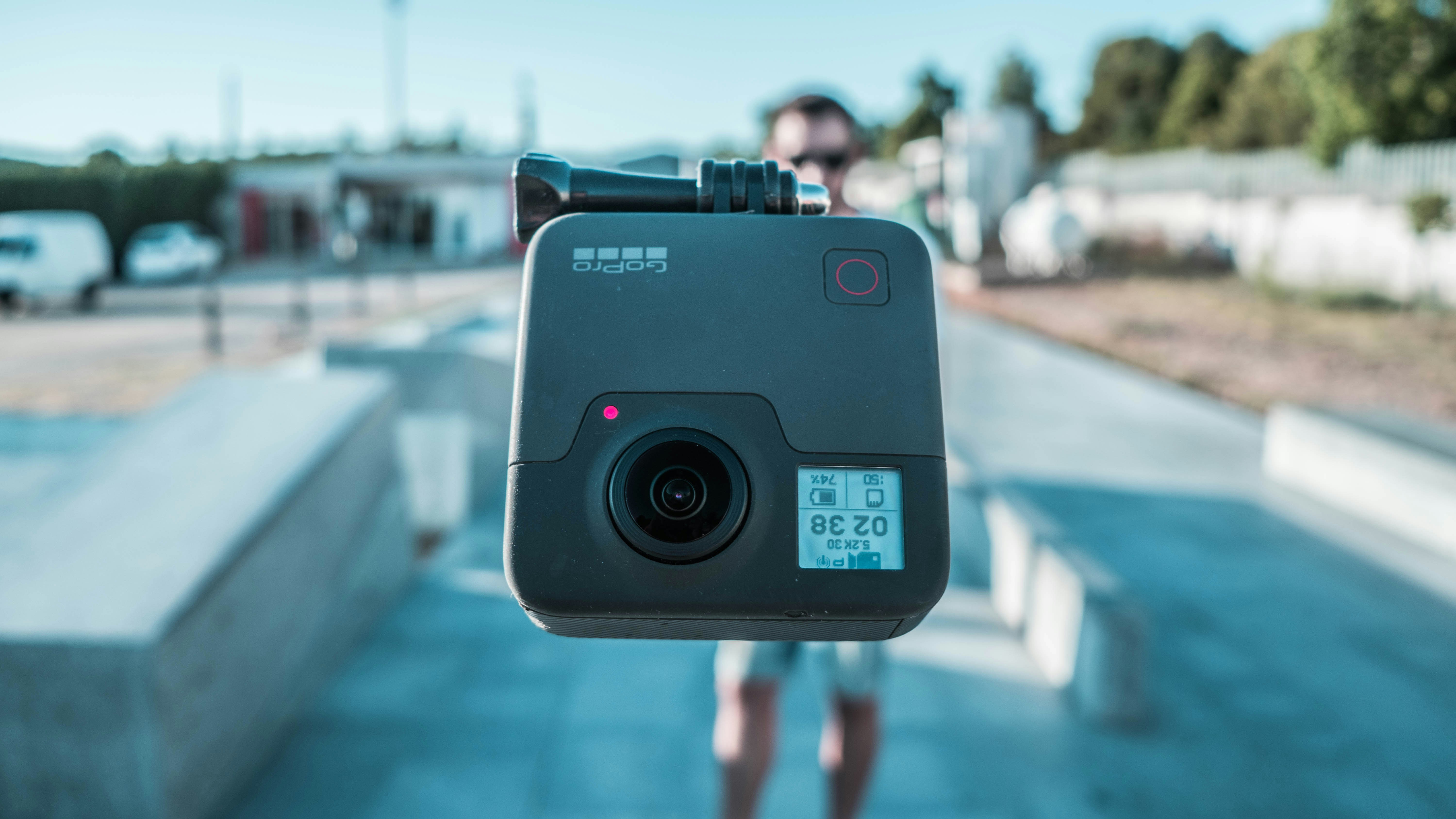 black and gray camera on the roof