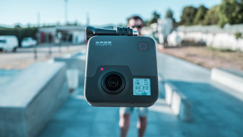 black and gray camera on the roof