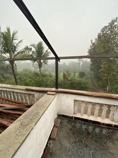 Balcony overlooking the tropical forest surrounding the eco-lodge.
