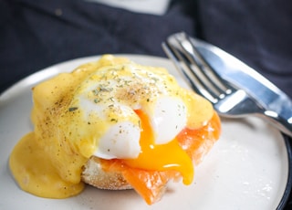 egg omelet on white ceramic plate