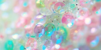 pink green and blue bubbles