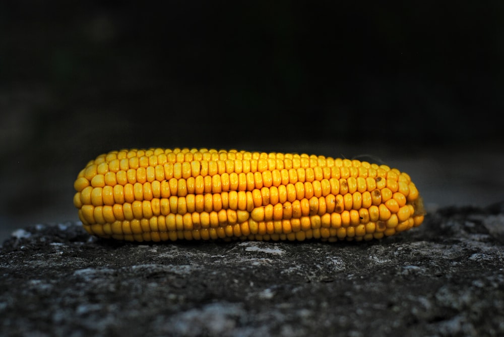 yellow corn on black surface