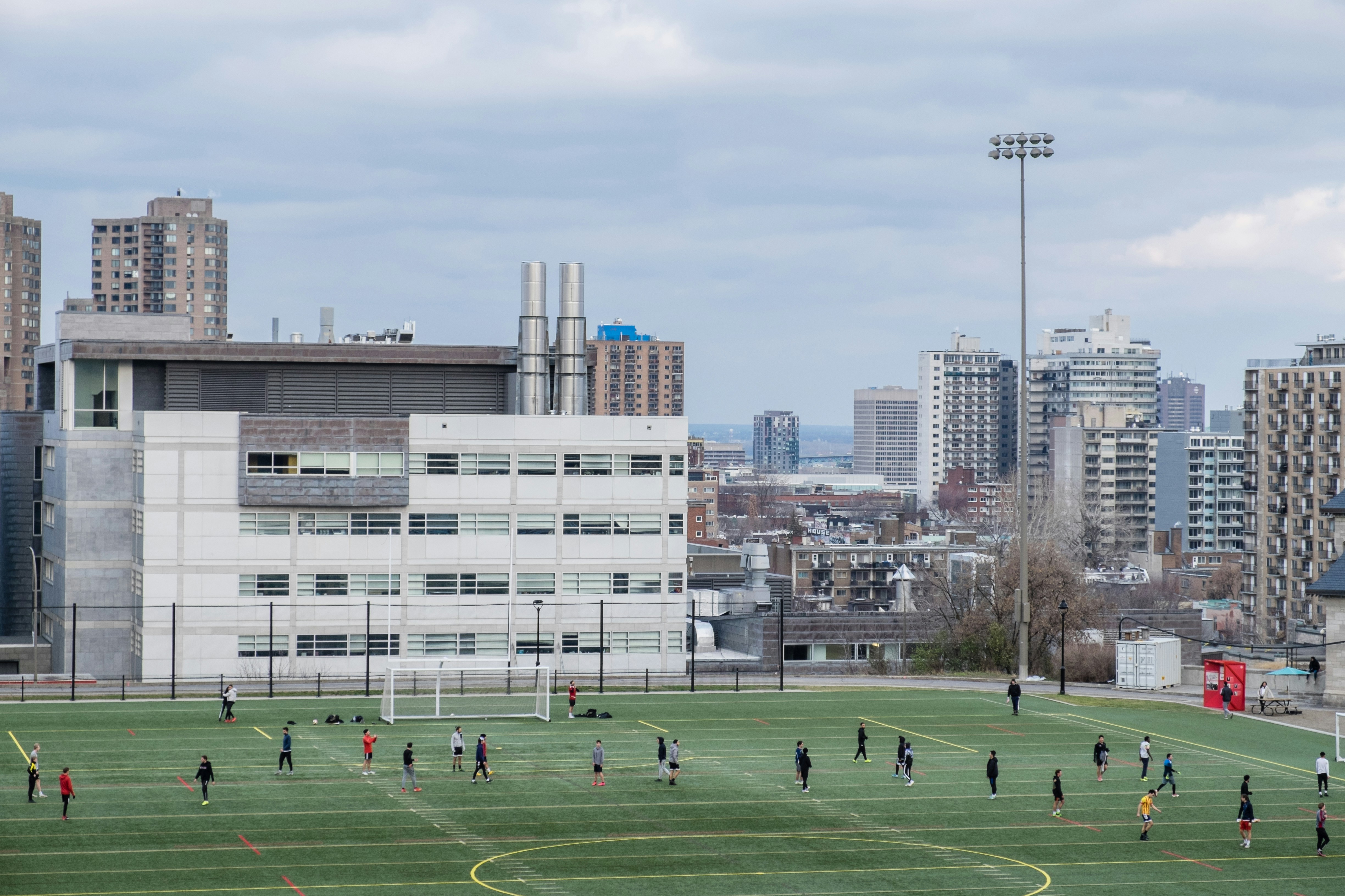 Soccer training in Montreal city center