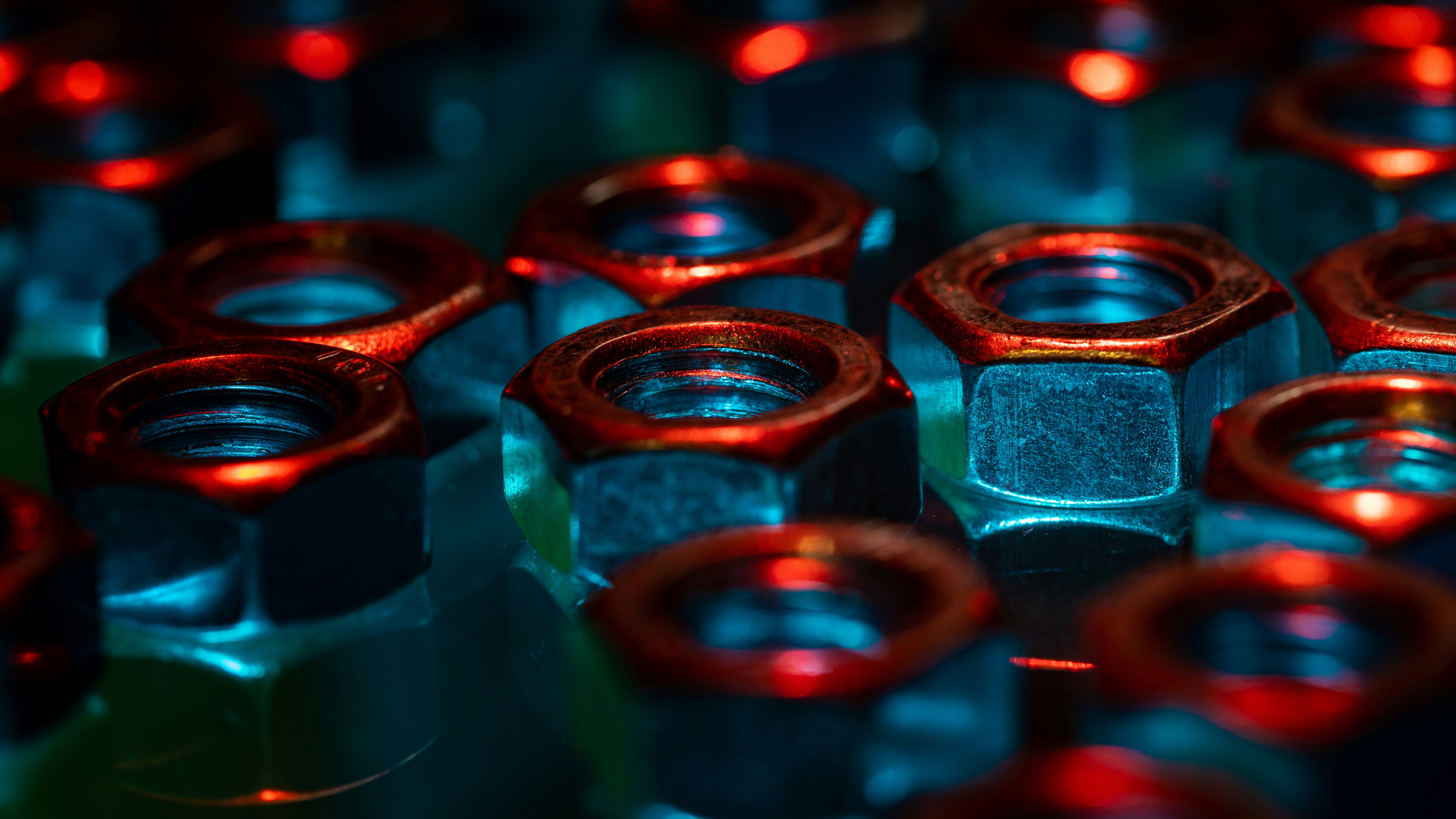 blue and red glass bottles