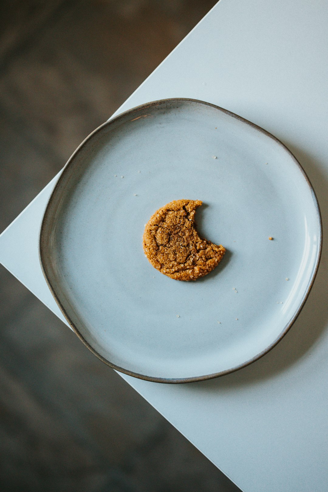 brown cookie on white ceramic plate