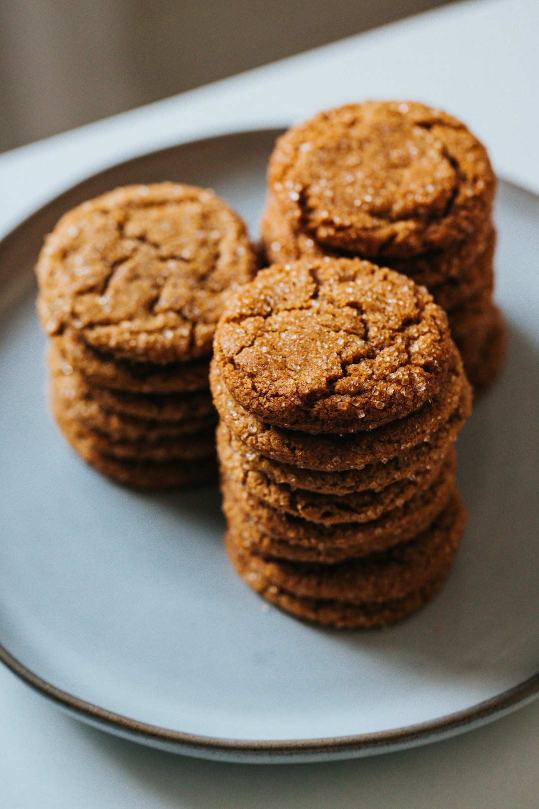 brown cookies on white ceramic plate