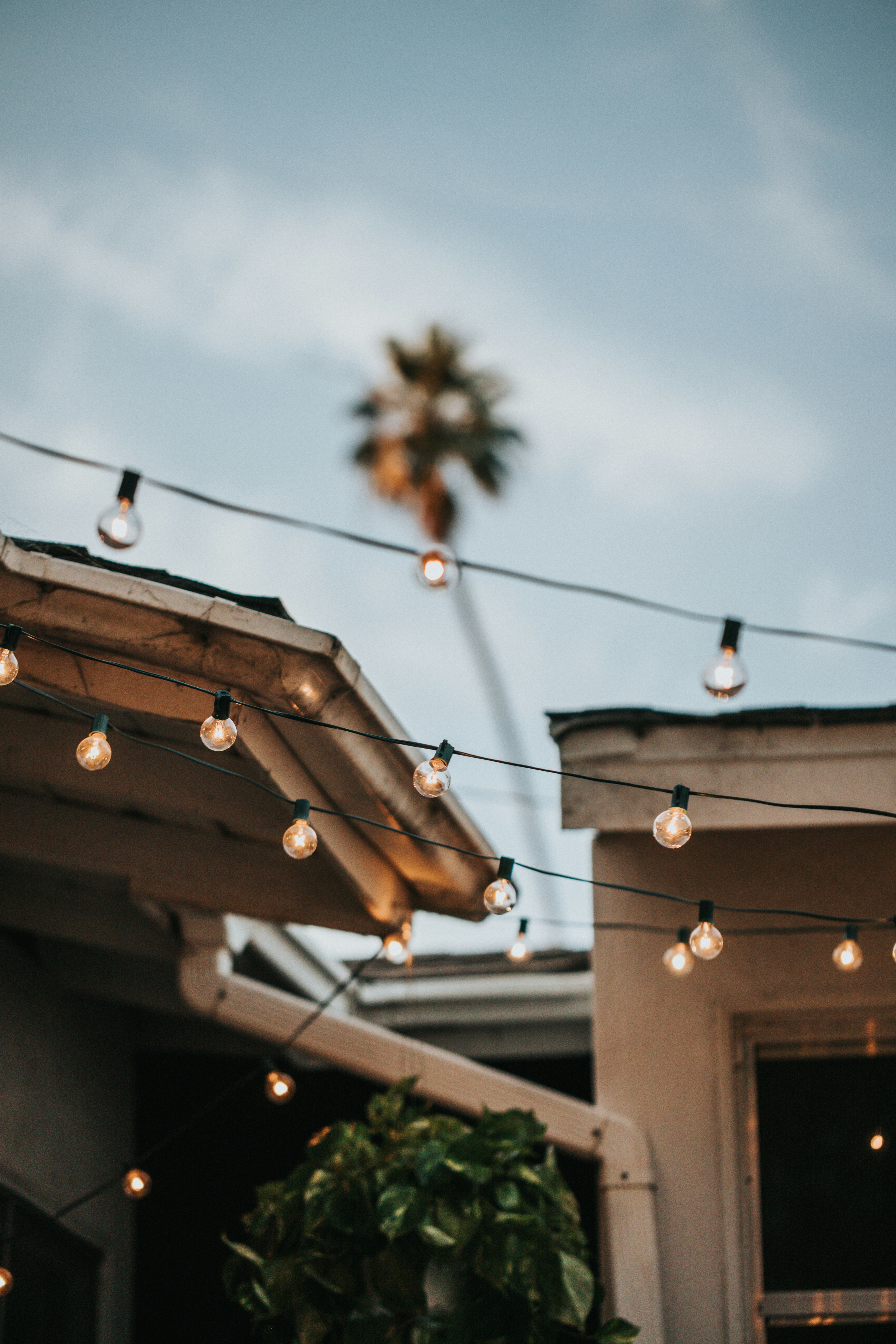 Brown string lights on roof photo Free Grey Image on Unsplash