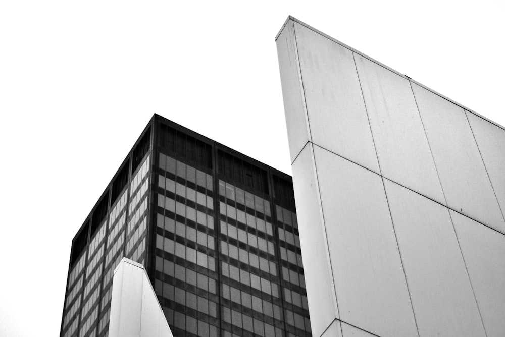 grayscale photo of concrete building