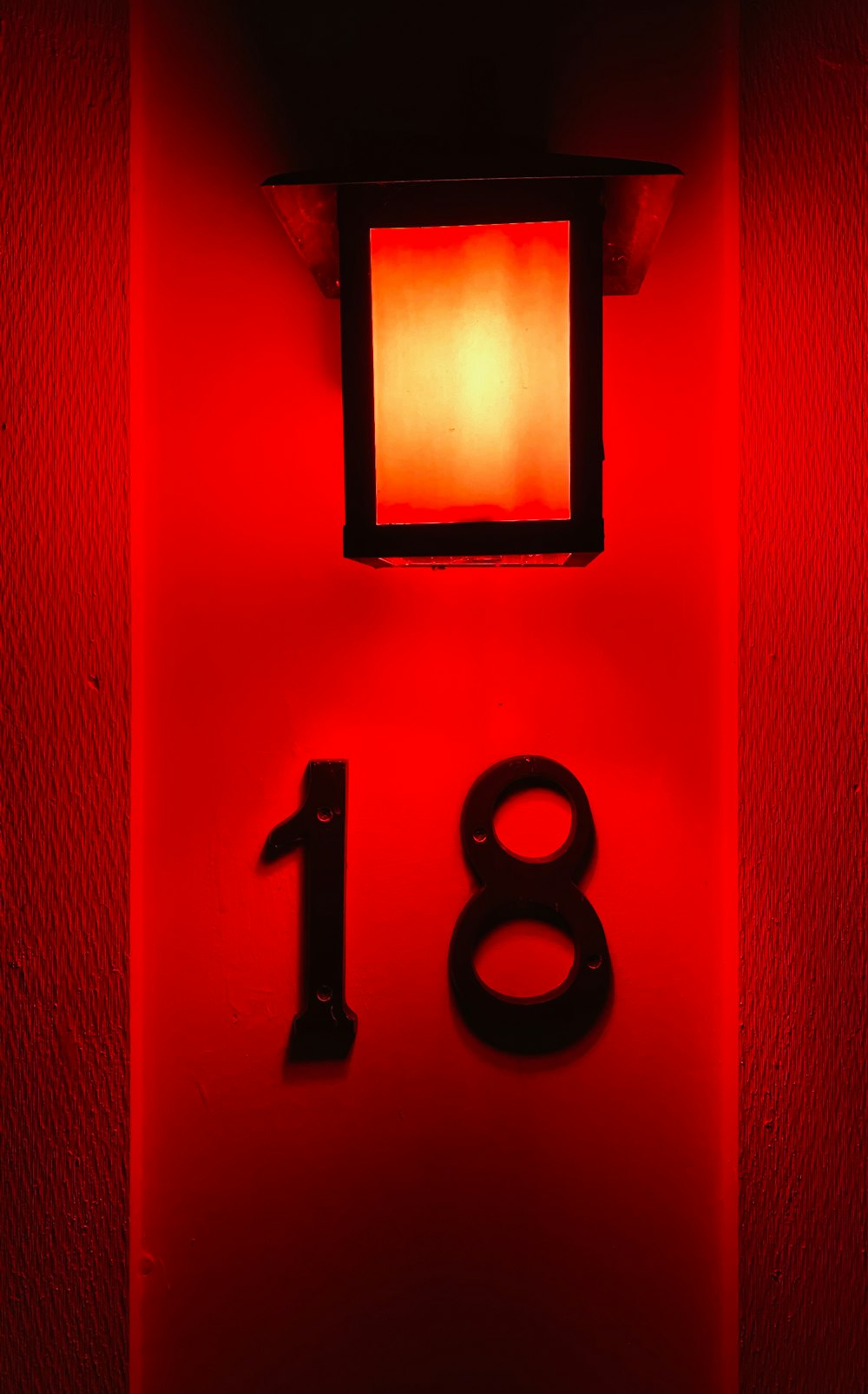 black and red wall mounted light