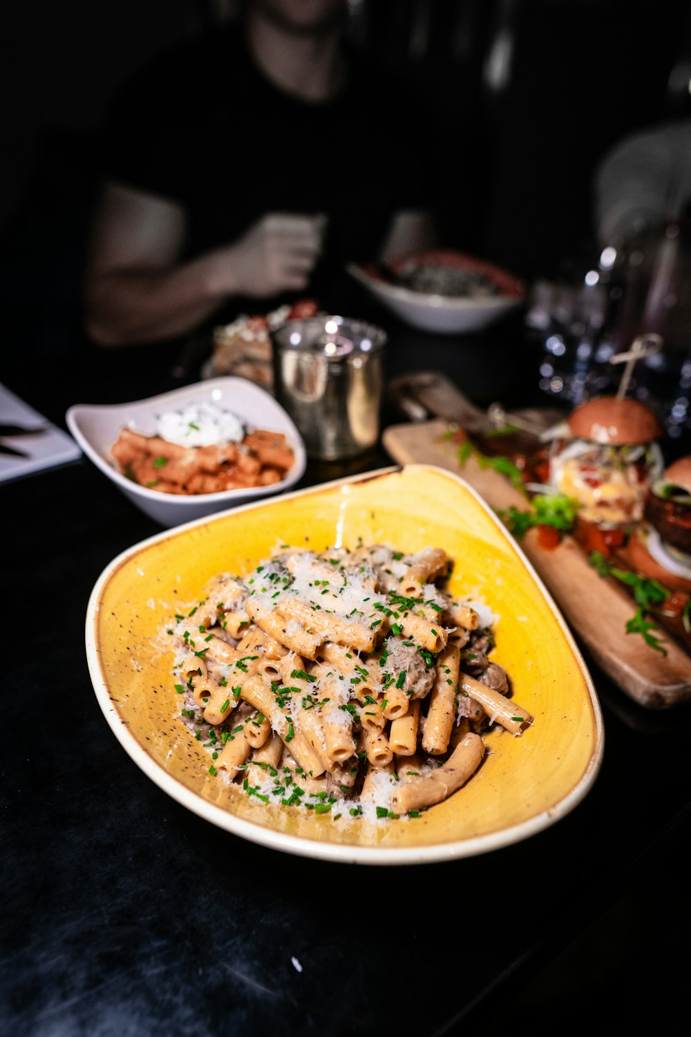 cooked food on yellow plate