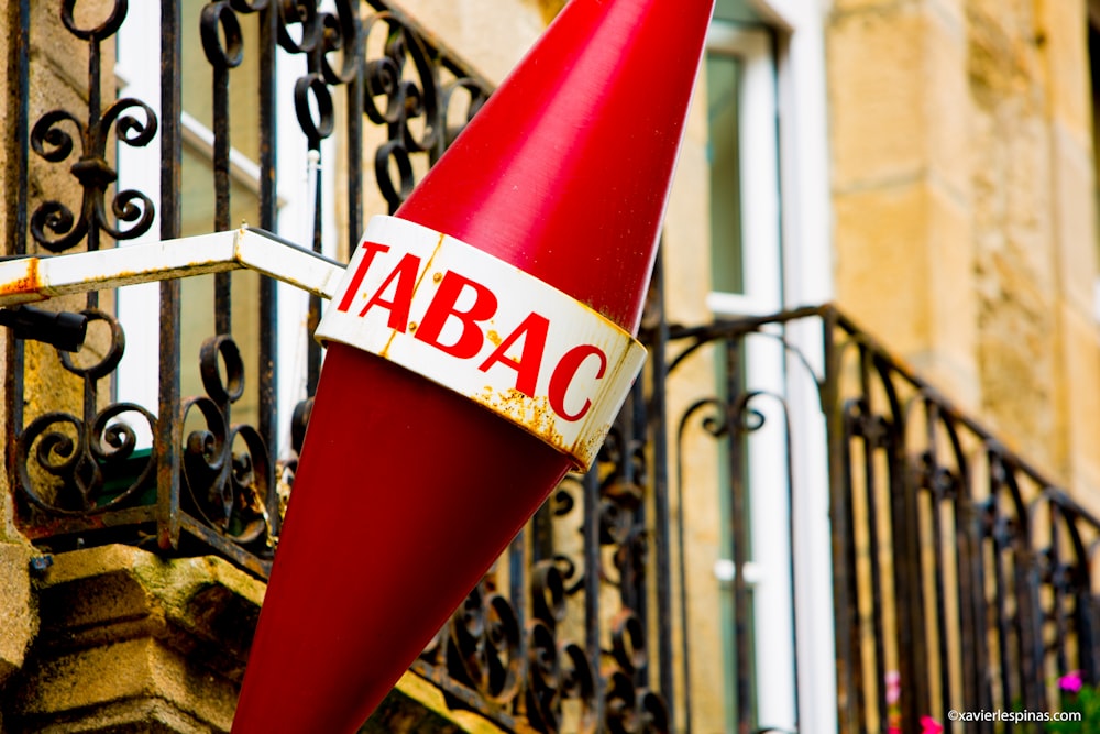 red and white traffic cone