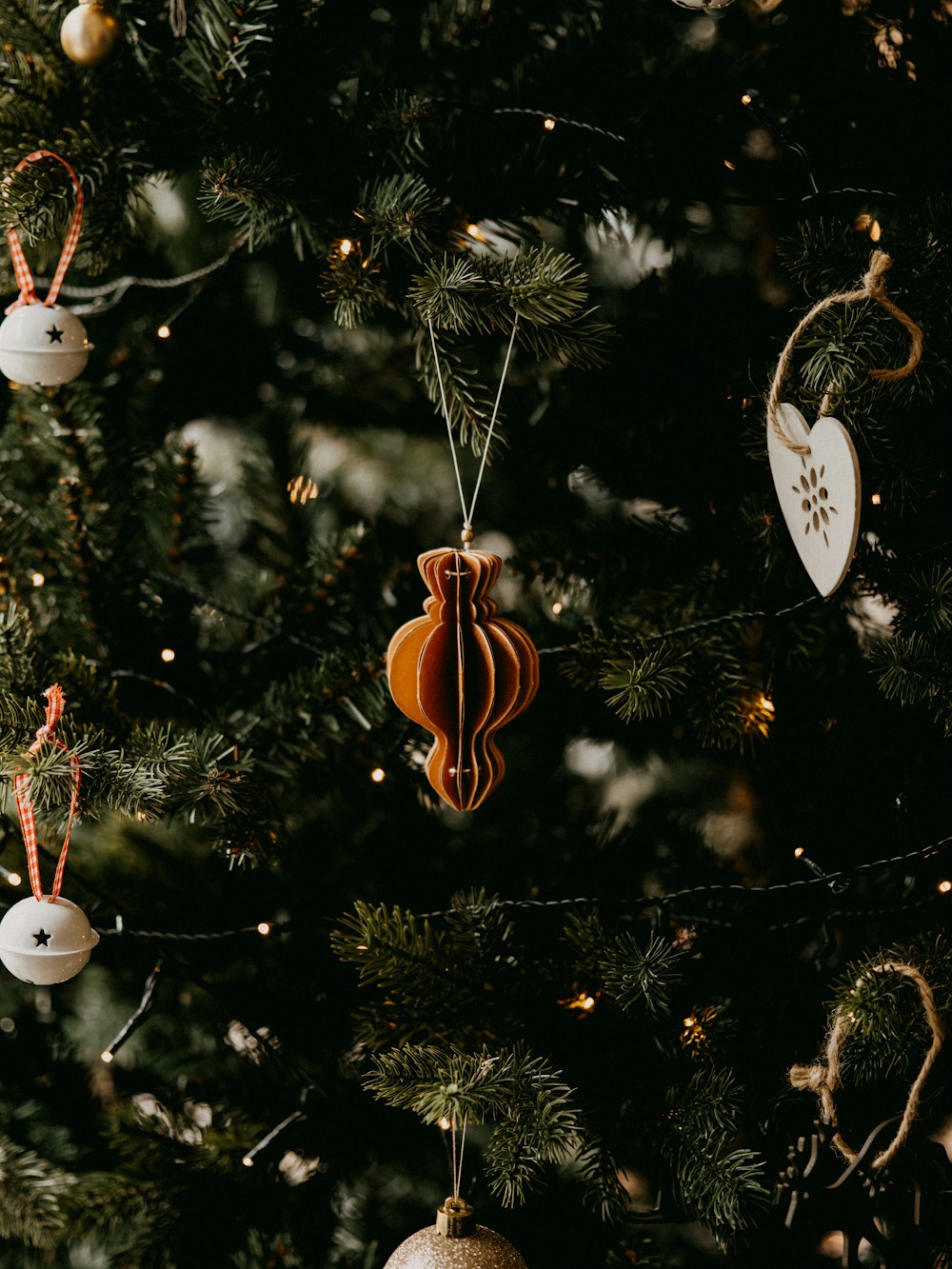 brown and white hanging ornament