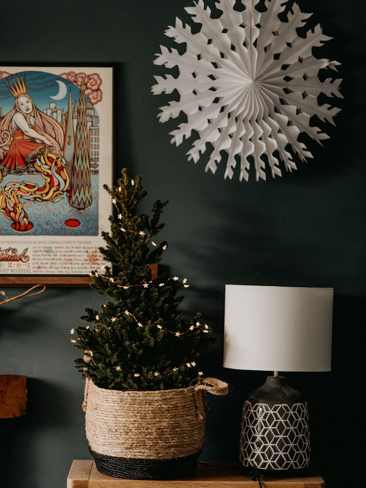 Christmas paper star on the wall photo by on unsplash.com