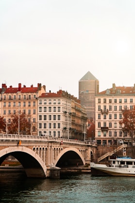brown concrete building near bridge during daytime