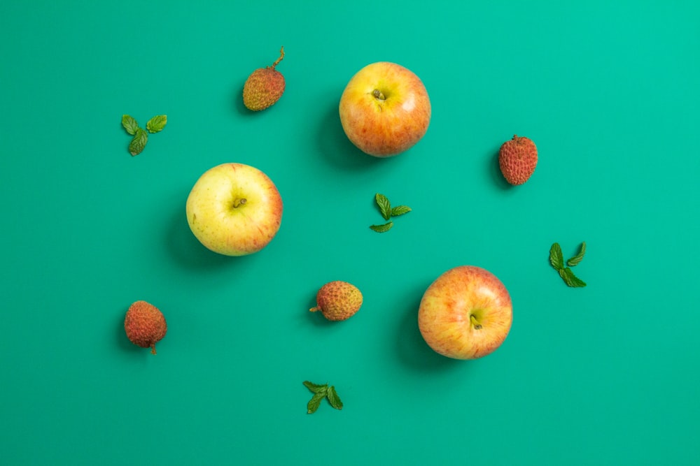 red and white apple fruits