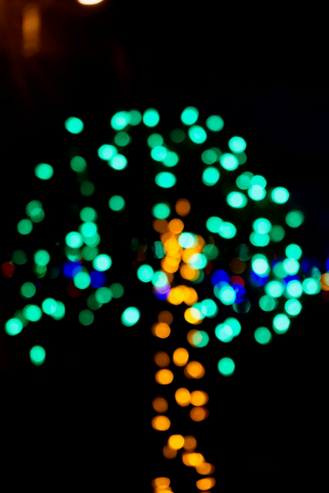 blue and white light bokeh