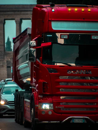 red truck on road during daytime