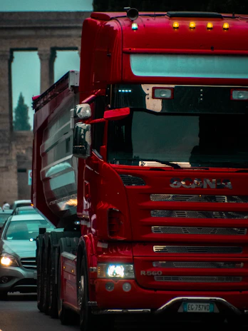 red truck on road during daytime
