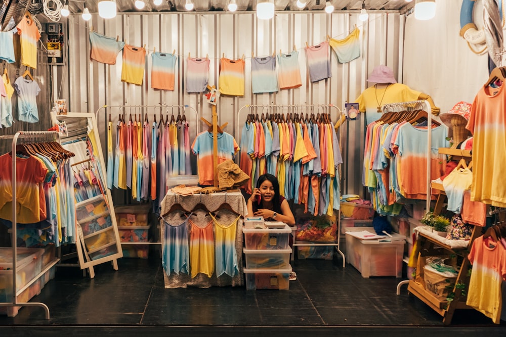 clothes hanged on clothes rack