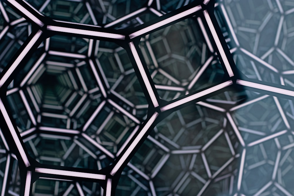 a close up of a glass wall with a pattern on it