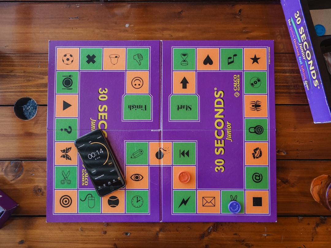 purple and green game board