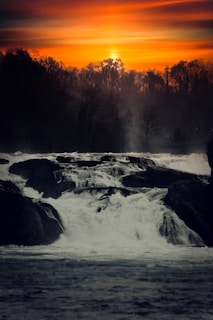 A stunning sunset over the Iguazu Falls.