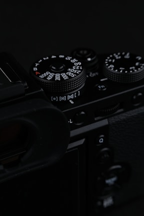 Close-up of a DSLR camera screen showing manual settings.