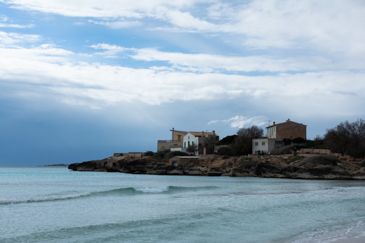 The calm before the storm on a beach.