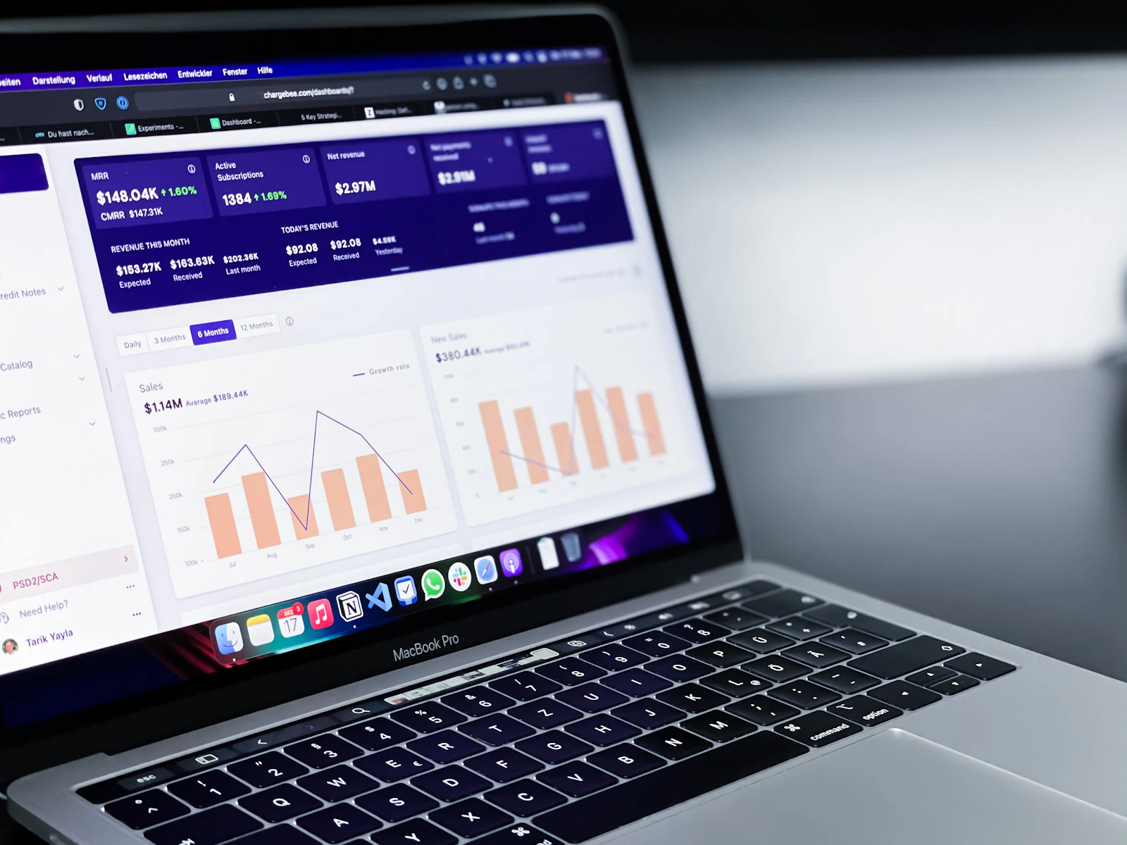 Marketing analytics open on a laptop