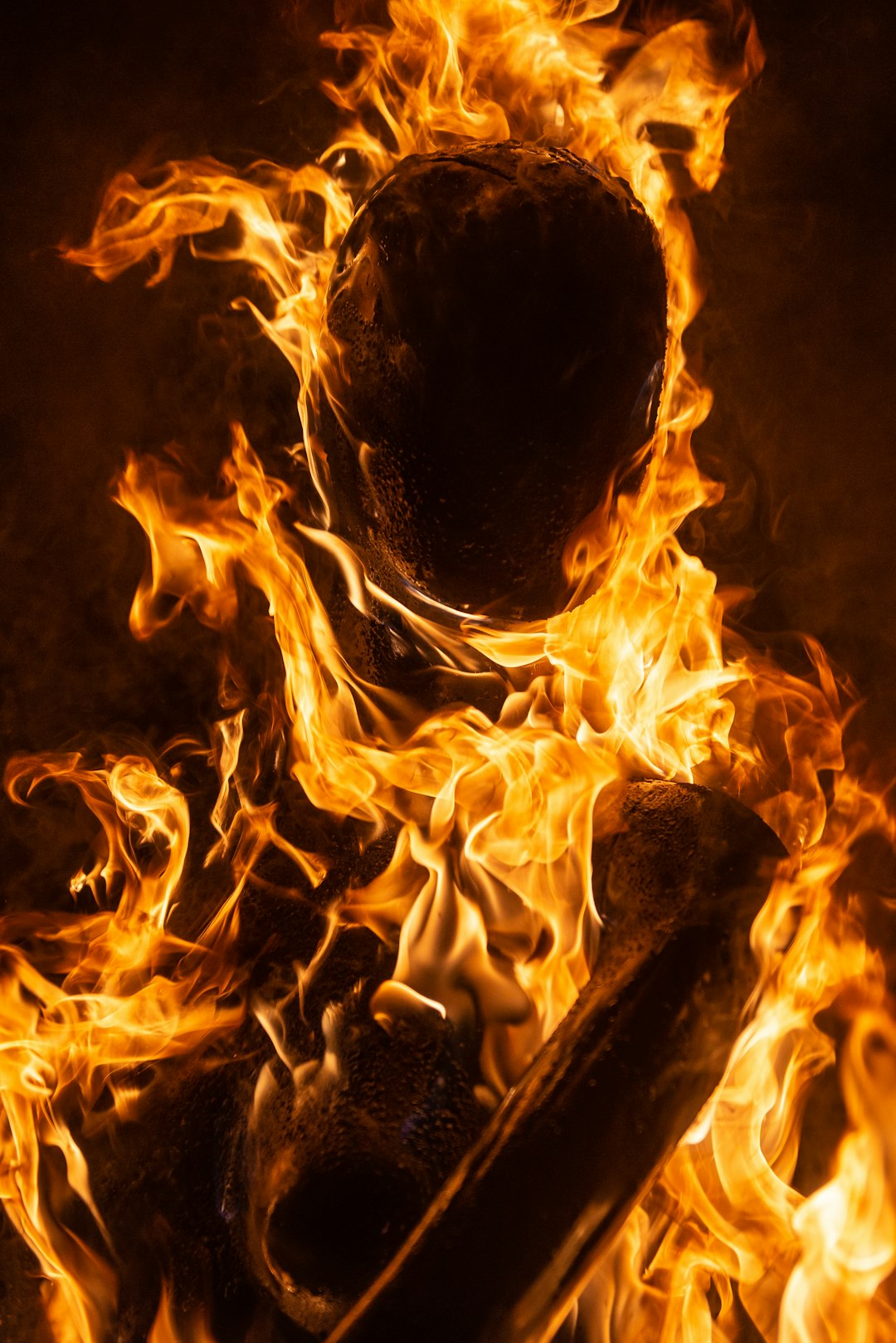fire in close up photography