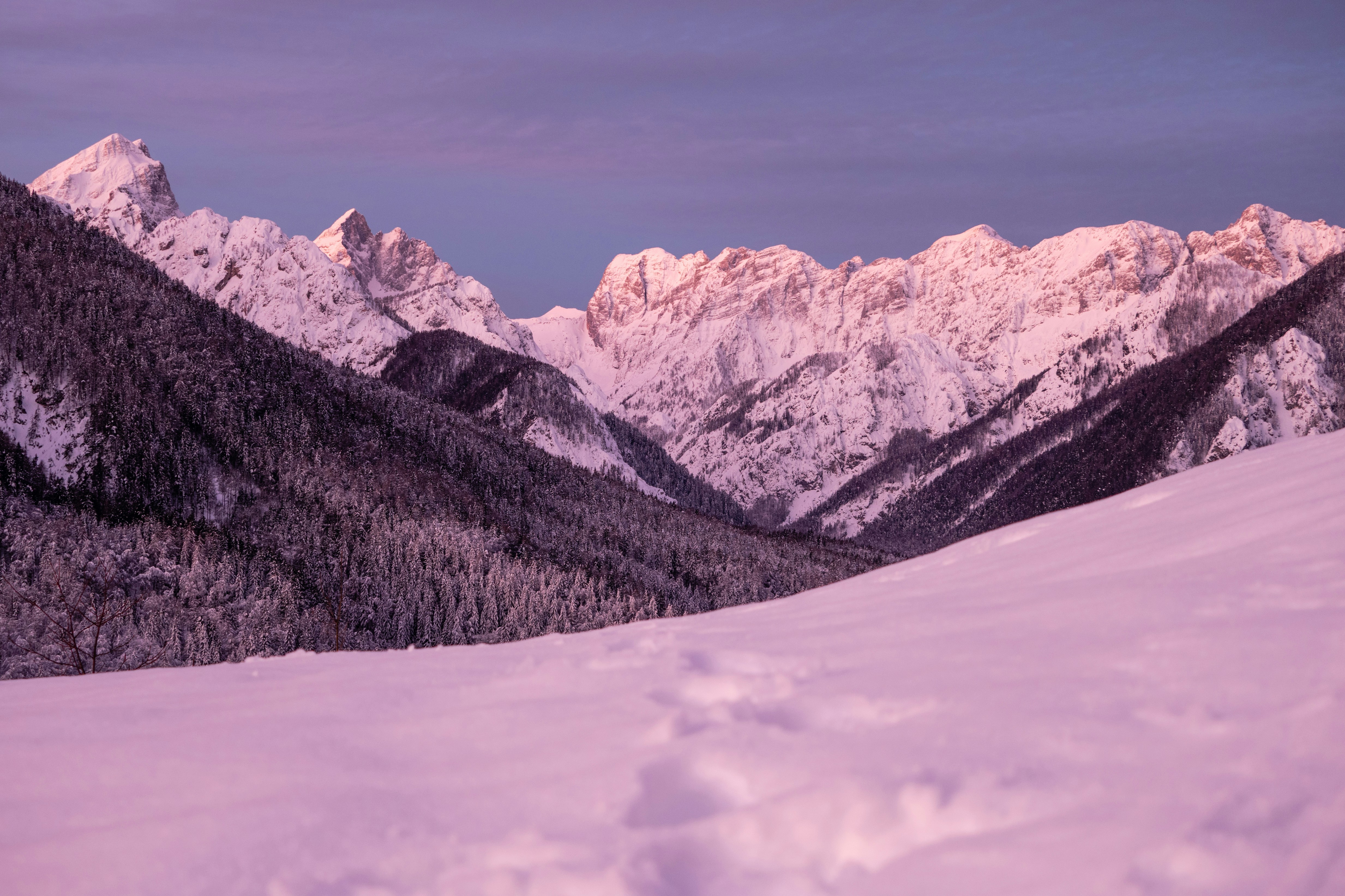 snow covered mountain during daytime