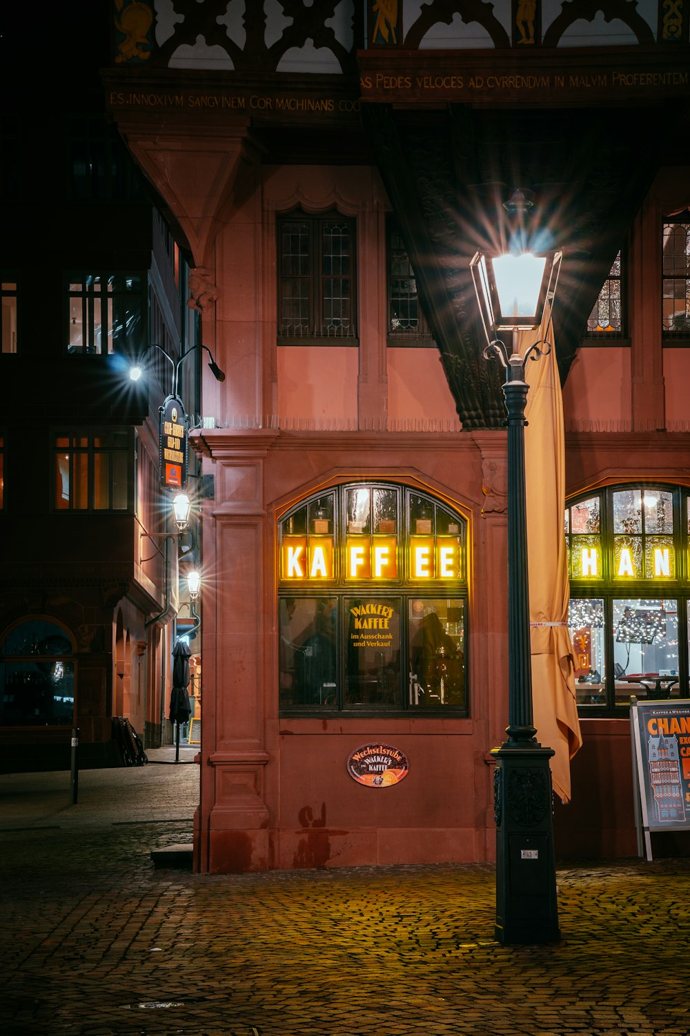 brown concrete building during night time