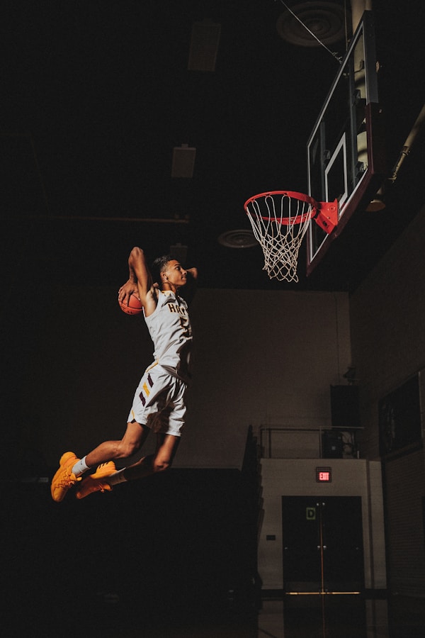 Young basketball player during a conditioning session