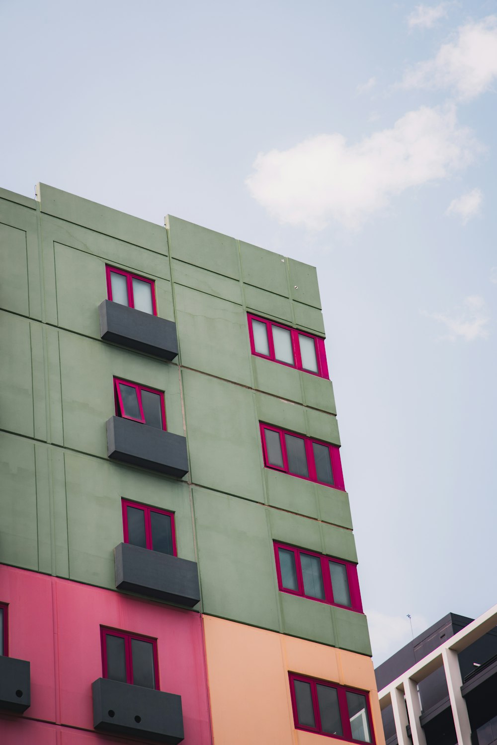 green and red concrete building