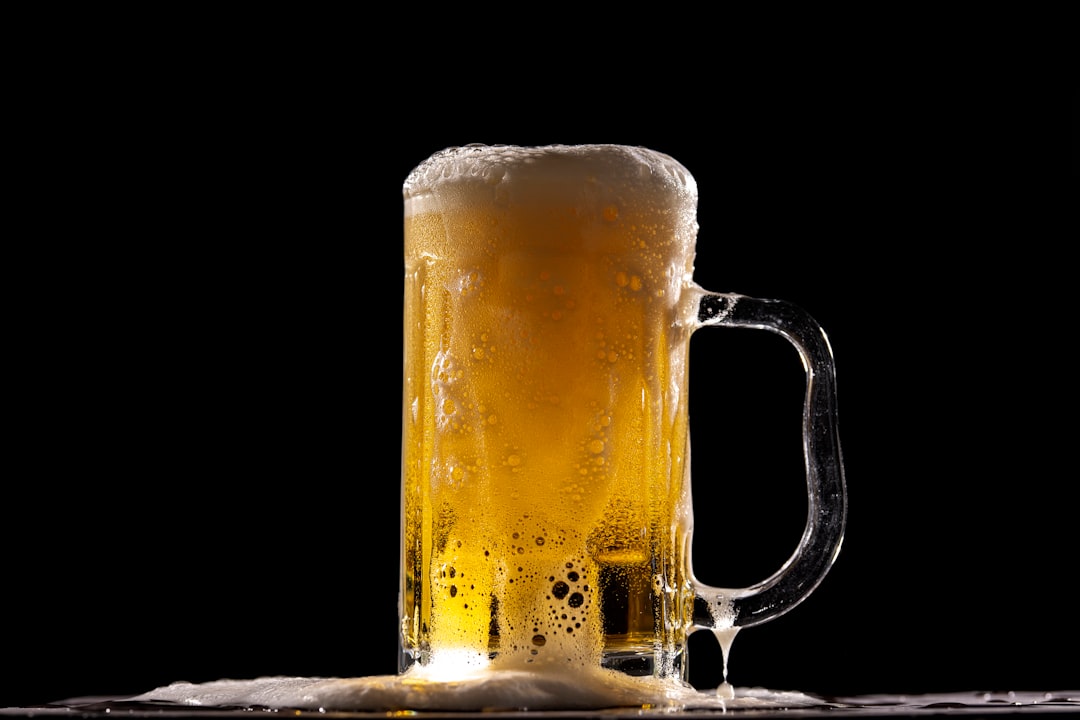 clear glass beer mug with beer