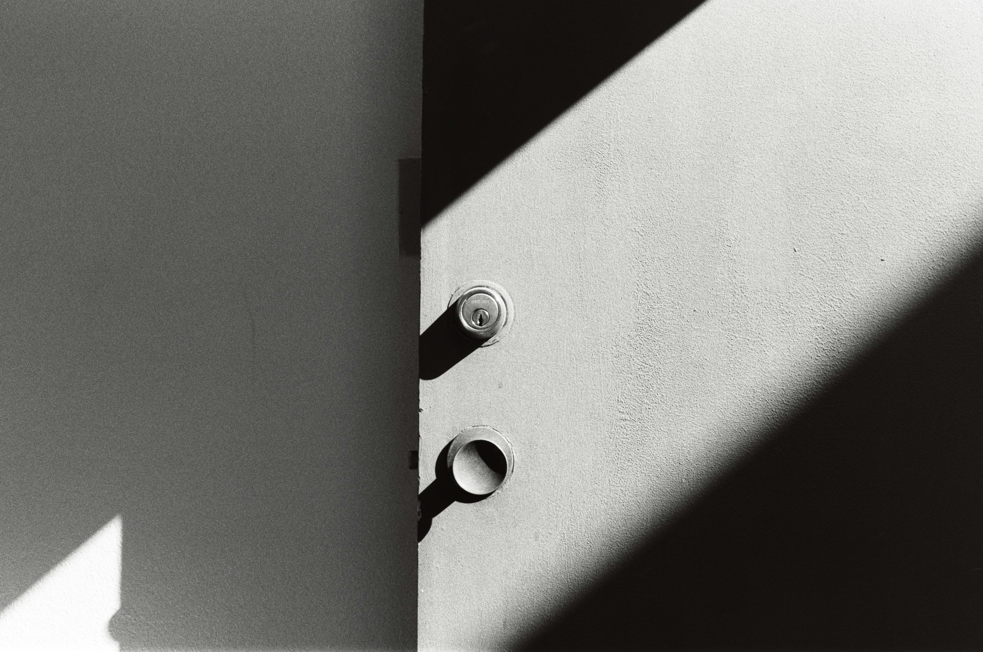 White wooden door with silver door lever photo Free Grey Image on