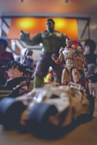 red and white robot toy