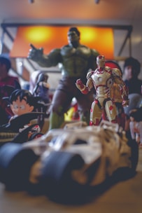 red and white robot toy