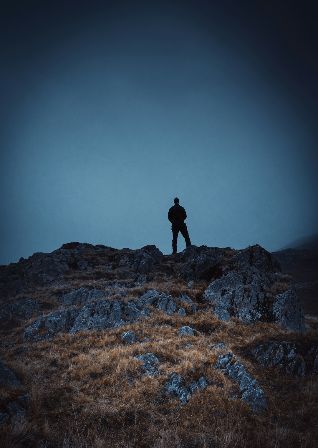 person standing on brown rock mountain during daytime