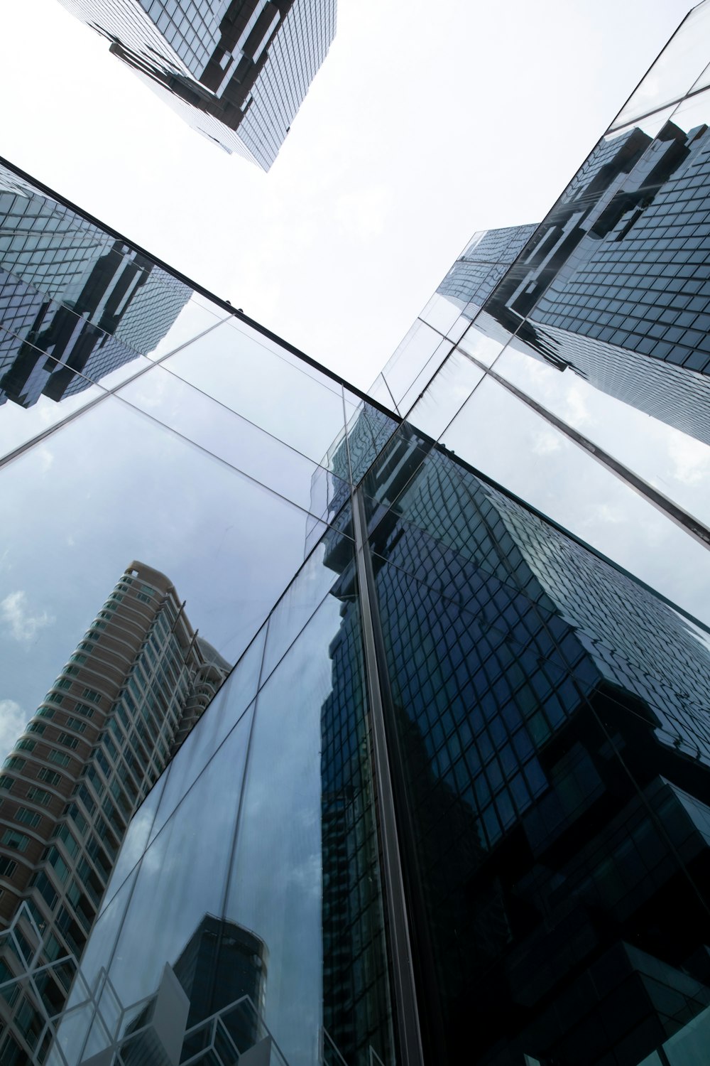 low angle photography of high rise buildings