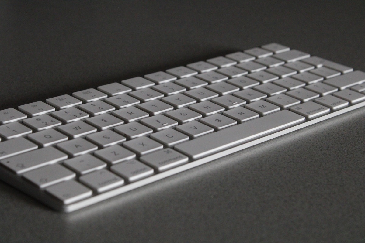 Silver and white computer keyboard